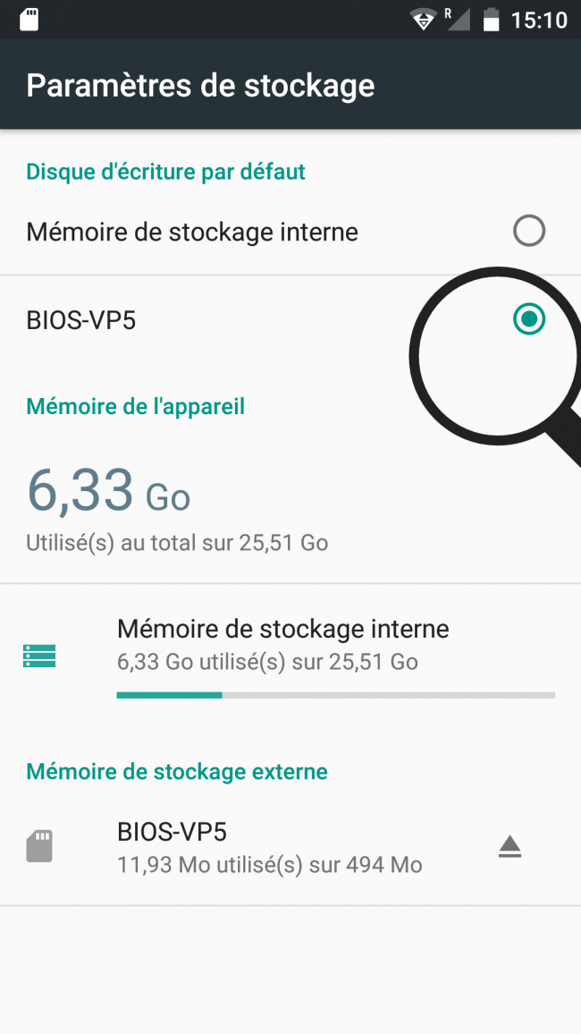 changer les paramètres