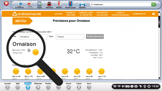 prévision météo de la ville choisie