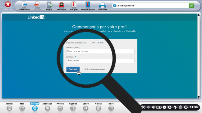 renseigner les informations professionnelles