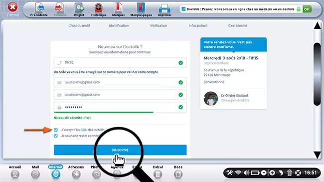 s'inscrire à doctolib