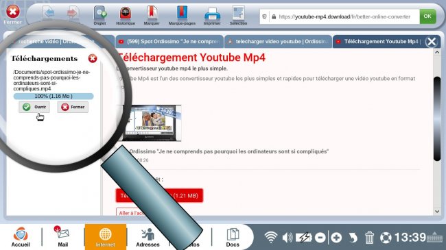 téléchargement de la vidéo