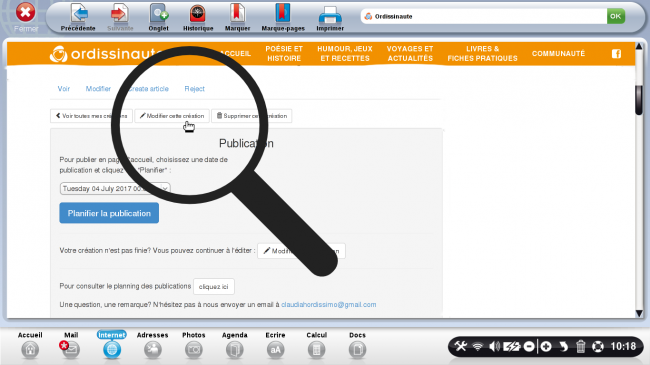 modifier mon article