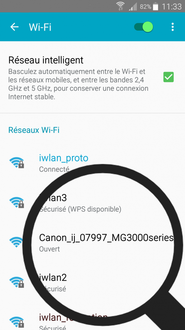 rechercher le Wi-Fi