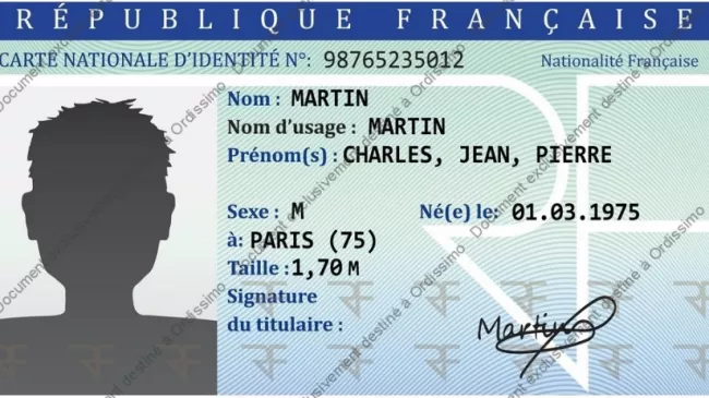 carte d'identité avec filigrane ordissimo
