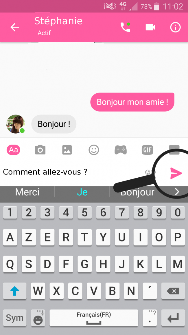 envoyer le message
