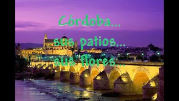 Laissez votre imagination au son d'une musique arabo- andalouse,sous  le ciel de Cordoba, dans les patios  où les fleurs tombent en cascade,vous verrez peut être les belles  andalouses  danser le "flamenco" ... je vous invite  dans cette ville
aux accents chauds, où   les fleurs  poussent sur les murs en farandole..