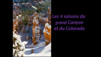 Toutes les saisons du Grand CAnyon

dans le Colorado...la couleur rouge de ses roches, les forêts tour à tour jaunissantes,

verdoyantes, et recouvertes de neige...