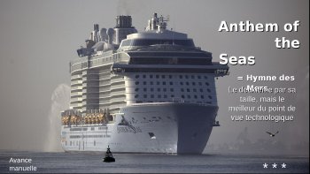 JB 44   de St nazaire  partage avec nous  ce diaporama ..sur le dernier    seigneur  des mers ..

les chantiers navals de St Nazaire   sont les  champions  et nous ne pouvons que feliciter  tous les   ouvriers qui ont participé à la creation  de 
cet immense navire ,,,,ils peuvent etre fiers de leur travail ,,,

