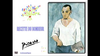 Contraste saisissant entre la sagesse des mots de Picasso
Et l'excentricité de ses tableaux...À lire...