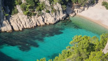 Quelque soit la saison la végétation, les pins vert, l'eau bleu et le soleil rapellent l'été ... 