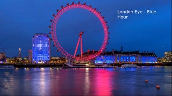 L'heure bleue est la période entre le jour et la nuit où le ciel se remplit presque entièrement de bleu plus foncé que le bleu ciel du jour. Elle est causée par la diffusion de RAYLEIGH.