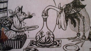 Fable imitée de La Fontaine   (Le  renard et la cigogne)
EN BLEU, L'ORIGINAL
EN NOIR PATAOUÈTE

En cadeau : Une gravure de Gustave Doré
