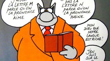 Un bon  moment avec le,chat,,de Géluck.....Avec la complicité  de  Doris.........