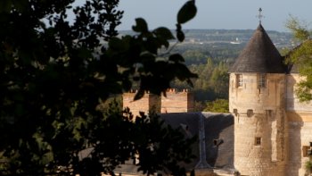 Assis dans un méandre de la SEINE, le CHATEAU DE LA ROCHE-GUYON
s'inscrit dans un site unique, du sommet au pied  d'une falaise abrupte.
XIII - XVIII ° SIECLE.