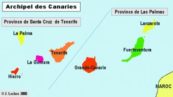 Difficile de faire le choix de l'ile où l'on veut se poser : ce sera 
la plus vaste, TENERIFE, le problème avec les ILES est que
l'on veut toutes les connaitre!.....Partons ensemble ...............