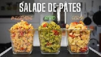 Une vidéo pour 3 recettes de salades de pâtes aux styles différents, mais toutes aussi délicieuses et facile à préparer les unes que les autres. Repas complet, entrée ou pic nic, devenez le Roi de la salade de pâtes en un éclair ( de génie ). Bon appétit. !